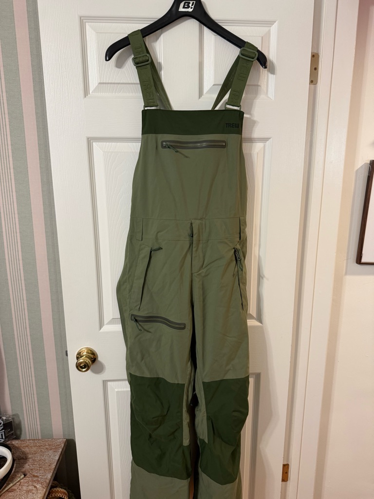Olive Green Men's Bib Pants - Technical Snow Overalls